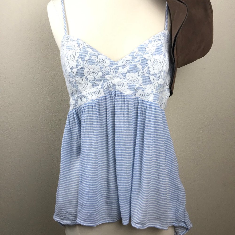 Abercrombie & Fitch Blue Boho Strappy Summer Top